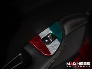 Alfa Romeo Giulia Door Trim - Window Switch Trim Kit - Carbon Fiber - Italian Theme - Feroce Carbon Alfa Romeo Giulia Door Trim - Window Switch Trim Kit - Carbon Fiber - Italian Theme - Feroce Carbon